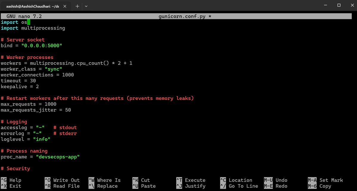 aashishhq's tweet photo. #LSPPDay48 — Replaced Flask's dev server with Gunicorn in production! Multiple worker processes, request limits, graceful restarts, and proper production hardening. No more "WARNING: This is a development server" 
 @lftechnology #60DaysOfLearning2026 #LearningWithLeapfrog https://t.co/LG2iqhs9bJ