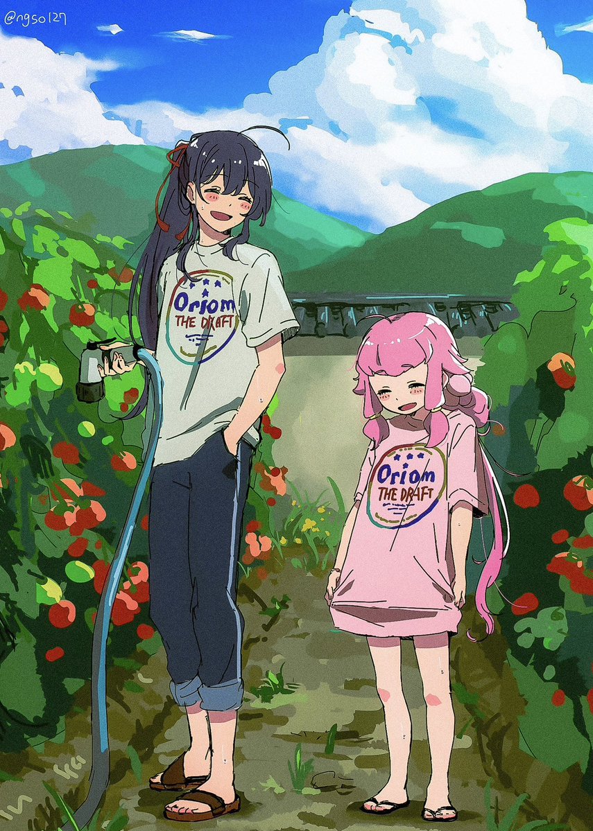 ngso127's tweet photo. 主から貰ったシャツ着て畑当番🍅☀️（再掲） https://t.co/lD3HJxGug2