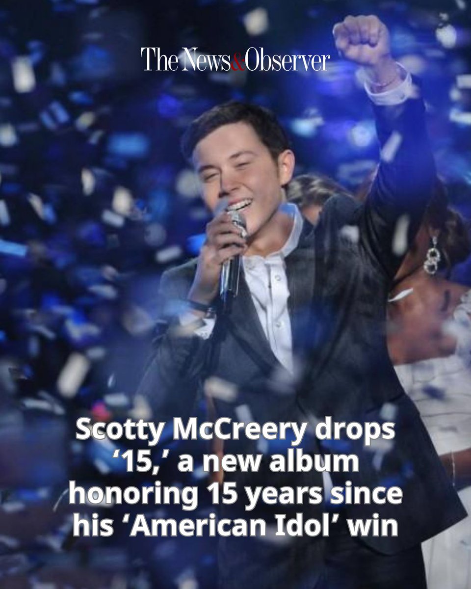 newsobserver's tweet photo. NC native Scotty McCreery has released “15,” a retrospective album commemorating the 15 years since he won “American Idol” in 2011. Here are some of the big moments from @ScottyMcCreery's career.
https://t.co/8c6LZ2BESx https://t.co/O7MBu725am