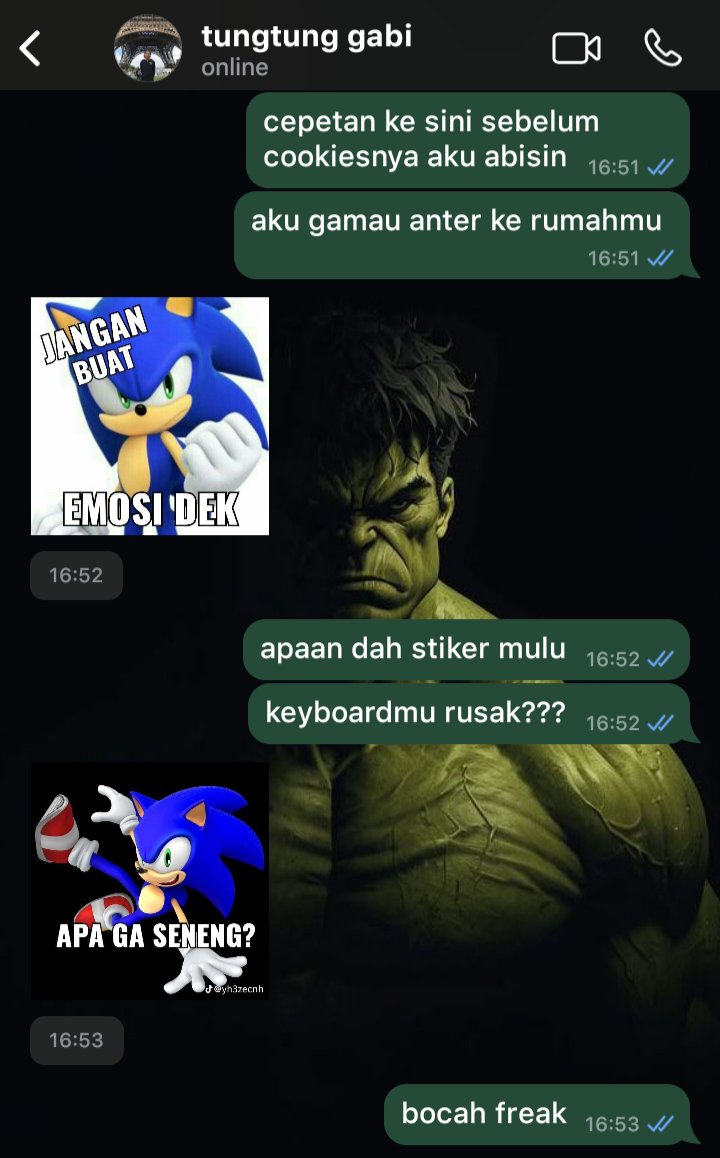 teafonight's tweet photo. #gabico three tweets au
dek gabi & stiker sonicnya melawan dunia (dan kak niko) https://t.co/CoaqG2RHzg
