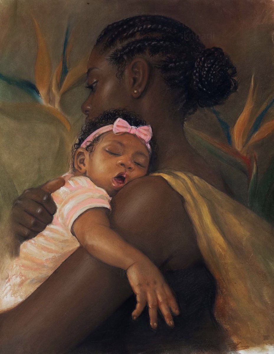 NnadiArts1's tweet photo. I just sold 🔴 an original painting from my mother and daughter portrait series! https://t.co/iqJMWyXycd