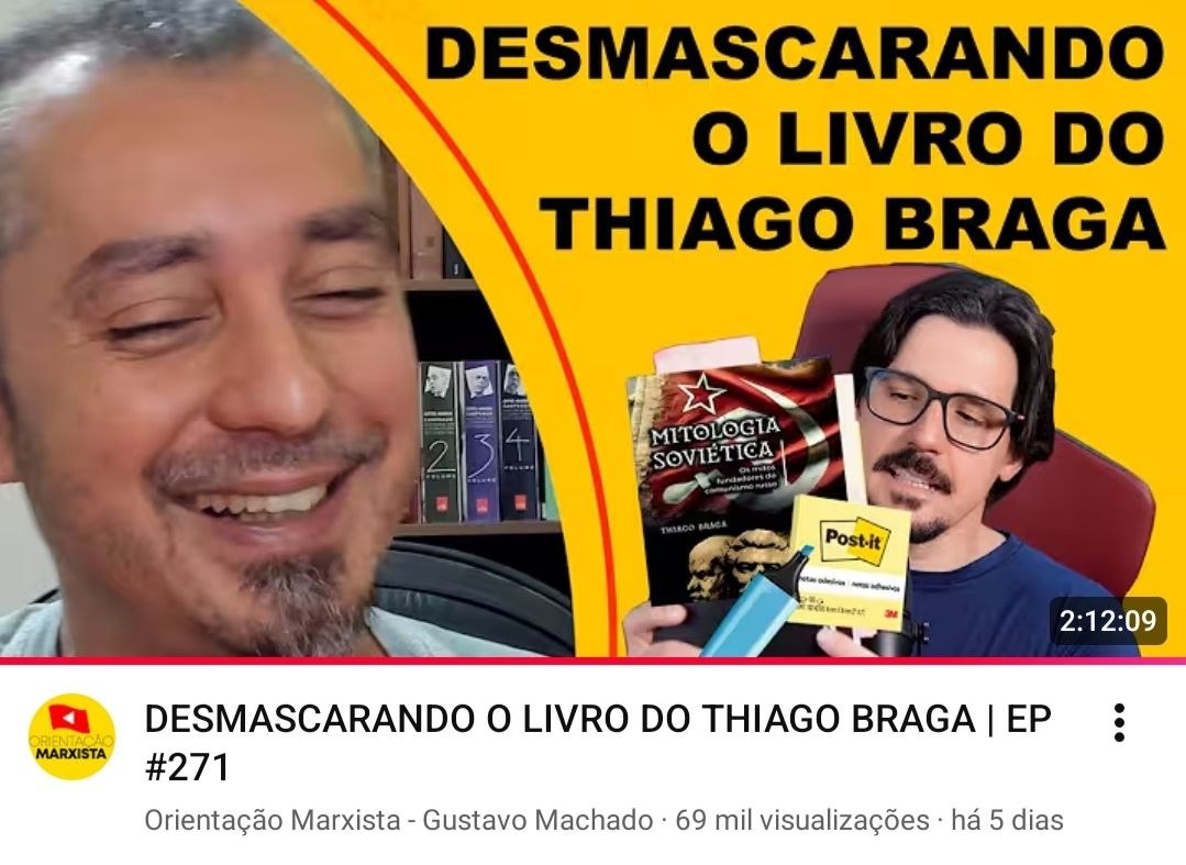 Zack_lope's tweet photo. Analisando MAIS um vídeo do Gustavo Machado falando sobre o livro "Mitologia Soviética" do Thiago Braga, e dessa vez, Gustavo errou e errou muito feio. (Como sempre)

Vou refutar essa narrativa ponto por ponto nesta thread. 🧶👇 https://t.co/daYBsK9baX
