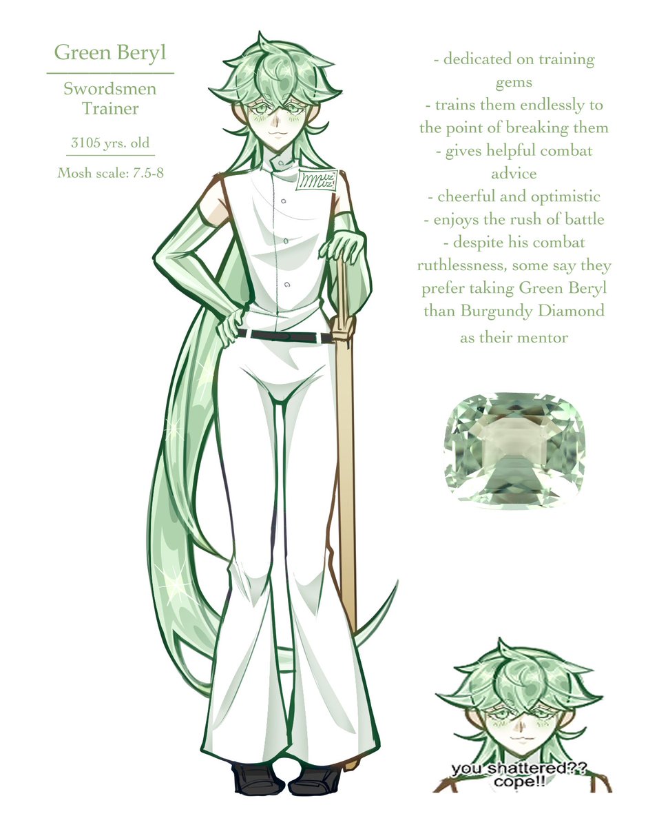 mang_0000's tweet photo. New oc dropped based off of my Green Beryl gemstone

#housekinokunioc #housekinokuni #landofthelustrous #landofthelustrousoc #宝石の国 https://t.co/3VdXMh3ZZe