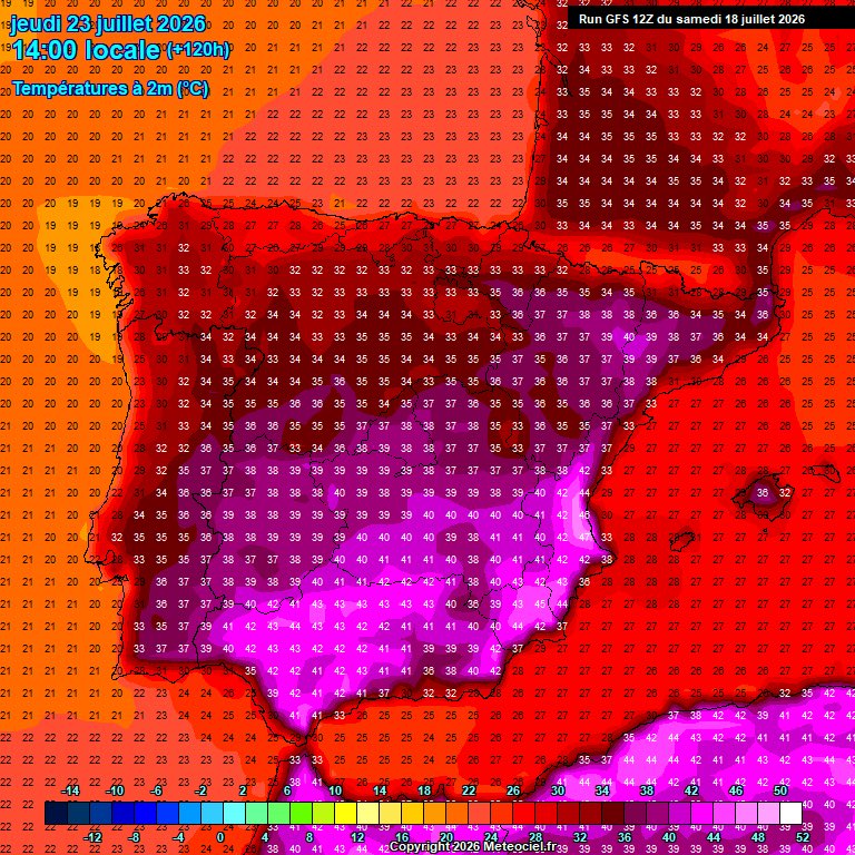 Stormyalert's tweet photo. El jueves puede ser un día MUY caluroso, sobre todo en el sureste peninsular, donde se podrían alcanzar los 43-44°C, sin descartar que puntualmente se alcancen los 45°C🔥🌡️
#euwx #Meteo #Weather #Calor #OladeCalor https://t.co/w8SWf83gRD