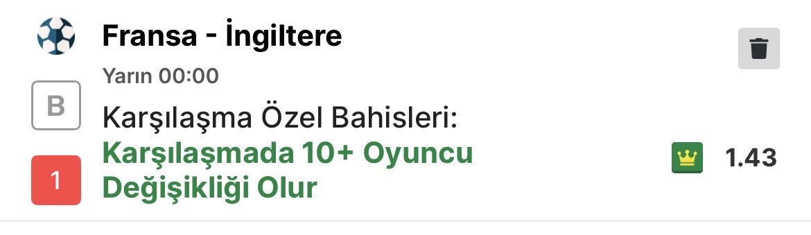 Ultron6116's tweet photo. Günün Tercihi 

3.lük maçı sonuç ne olursa olsun iki takımda çok süre almayan oyunculara süre vermek için tüm haklarını kullanır diye düşünüyorum 

Güven : 9/10 https://t.co/wX4OBWY1H0