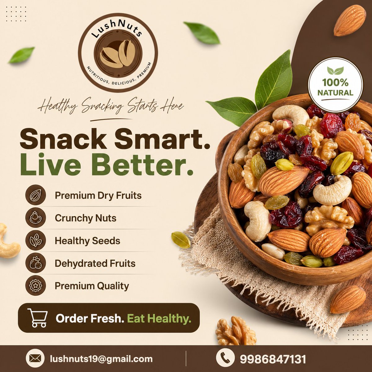 lush_nuts's tweet photo. Snack smart. Live better. 🌰✨
Fuel your day with premium dry fruits, crunchy nuts &amp; healthy snacks from LushNuts. Freshness and quality in every bite.👨‍💼 Founder: Karthik Raikar
📱 Instagram: @lush_nuts_official
📞 9986847131
#LushNuts #HealthySnacking #DryFruits https://t.co/EKcSCB9mHM