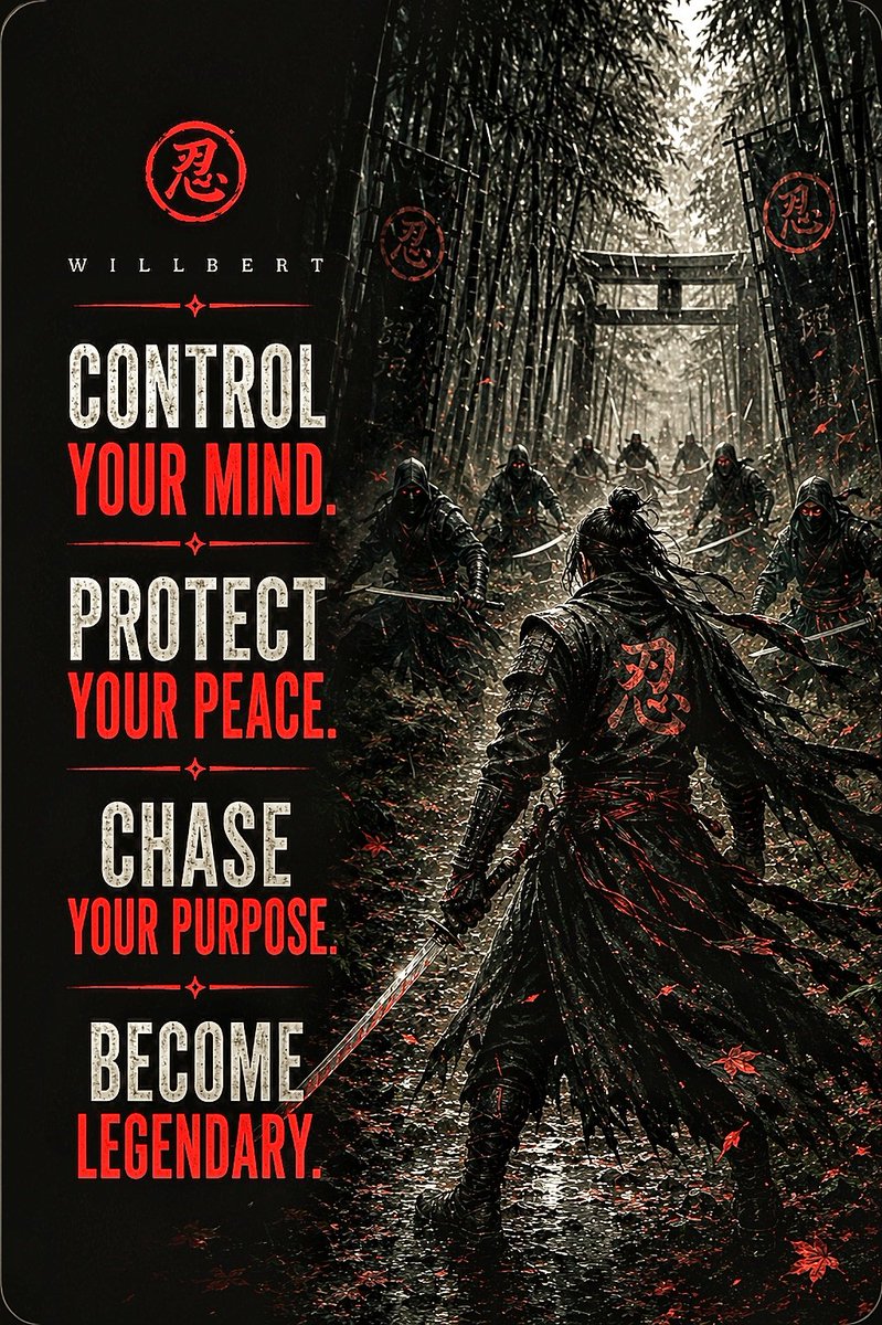 WillBertGodwin's tweet photo. They're behind you. They're faster than you. There are more of them than you.
Doesn't matter.
Control your mind. Protect your peace. Chase your purpose. Become legendary.
The storm doesn't ask permission to keep walking forward.
#Discipline #MentalToughness #WarriorMindset https://t.co/SHp2pJqEbf