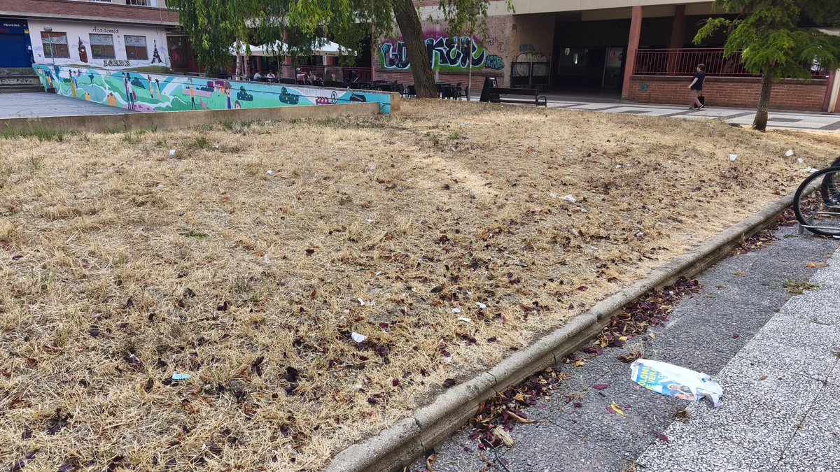 galaikoa's tweet photo. Toda Lakua -Arriaga tiene los jardines quemados, destrozados y llenos de basura. Se necesita una actuación urgente de limpieza. También meter maquinaria para remover la tierra, airearla, sembrar y regar. Vale ya de barrios de segunda con impuestos de primera. @BeaArtolazabal https://t.co/VxP9LjyV29