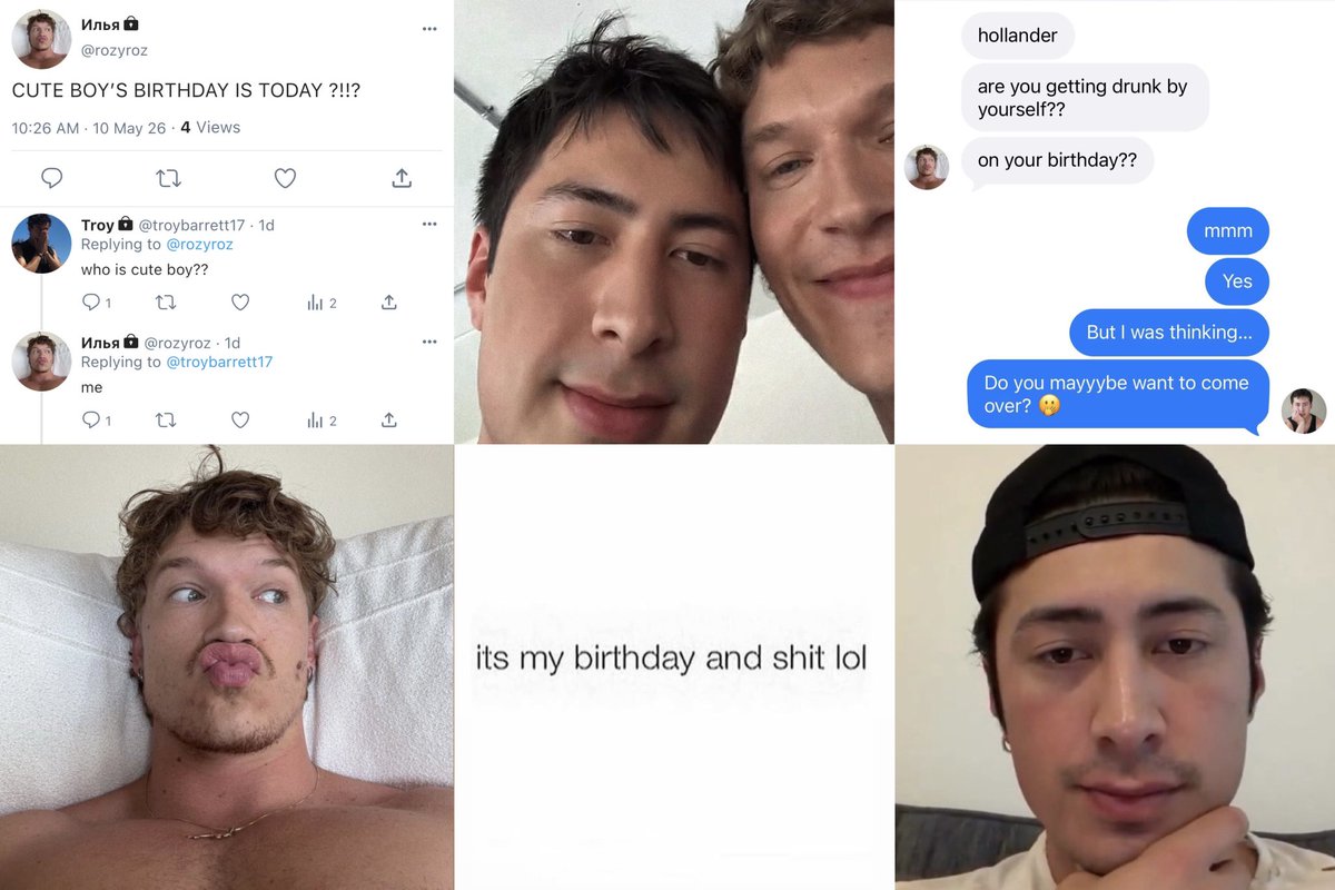 SH4NEHOLLANDER's tweet photo. #hollanov short smau: best birthday gift ever ❤️

— somewhat strangers to lovers, shane gets drunk, ilya is a professional yearner and hayden pike is an asshole in every universe. no hockey, just basic uni boys. https://t.co/Ye5v9tRjRA