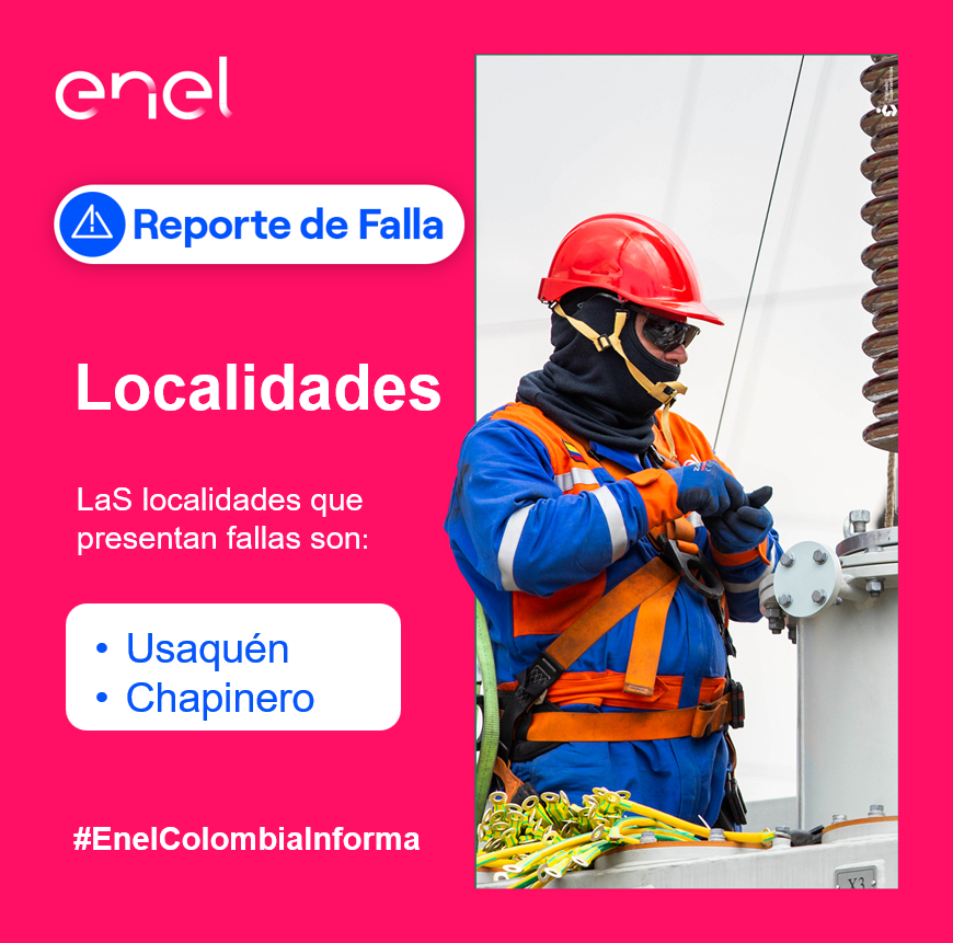 EnelClientesCO's tweet photo. #Localidades nuestro equipo se dirige a la zona para identificar la falla reportada, seguimos trabajando para ti 👨‍🔧⚡

Los barrios afectados son:
#SantaBibiana y #SanPatricio

Te invitamos a estar pendiente de nuestros canales para mayor información. https://t.co/cUGg3XPjjb