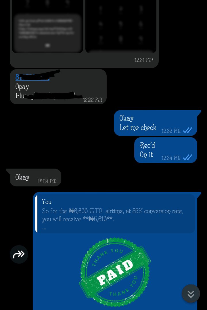 meedah2000's tweet photo. Another successful conversion! ✅💸

₦6,600 MTN excess airtime converted to cash and payment delivered successfully.

Got excess MTN or AIRTEL airtime?
Let's help you turn it into cash quickly &amp; securely.

📲 Whatsapp: 08163493683

#AirtimeToCash #AirtimeConversion #HamsTelecoms https://t.co/xQOl94pgeB