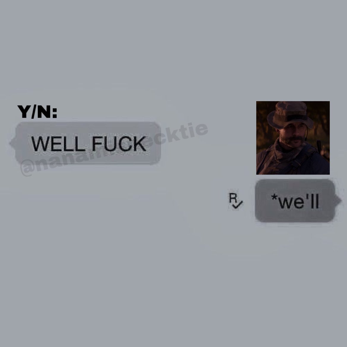 nanamisnecktie's tweet photo. decided to do a y/n pov because why not? #cod #captainprice #johnprice #au https://t.co/JVnSnE3ADd