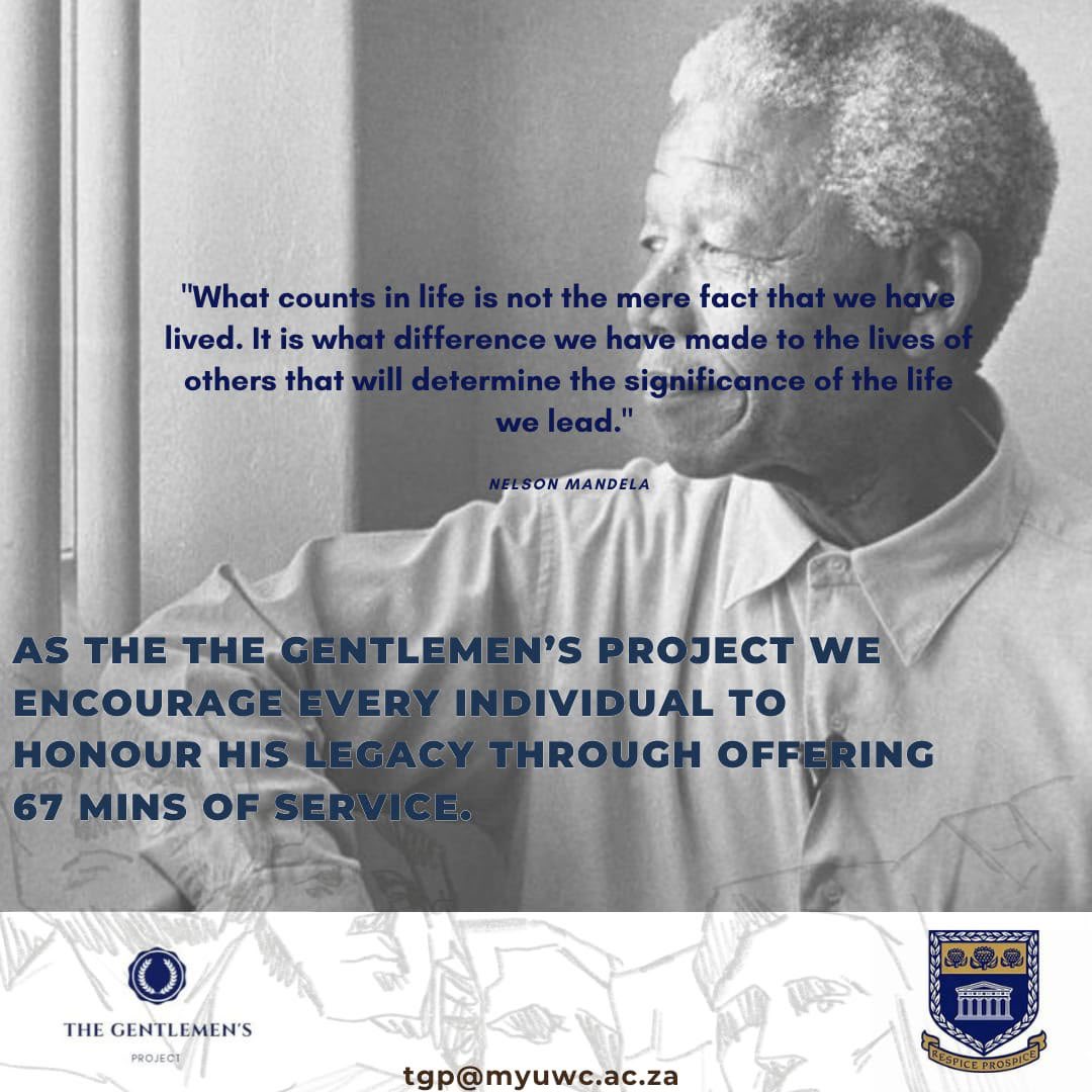 tgpuwc's tweet photo. "as we celebrate Mandela day, we're reminded that our 67 minutes as the TGP is not just on today but everyday" — with men. Their struggles. Their silence. Their healing.

#MandelaDay #67Minutes #MensHealth #MensMentalHealth" https://t.co/Ais4OD46ko
