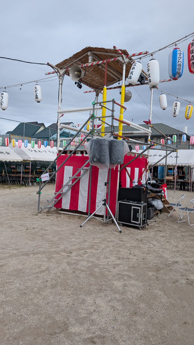 Rental_Orpheus's tweet photo. 今年も東京イースト地域の夏祭り音響の始まり
西水元圦谷町会様の夏祭り音響
明日も18:00〜21:00にて左廻りのサークルが発生するとかしないとか

暑さ対策はお忘れなく

#夏祭り　#盆踊り　#PAオペ　
#音響レンタル https://t.co/q7eLdMPfNB