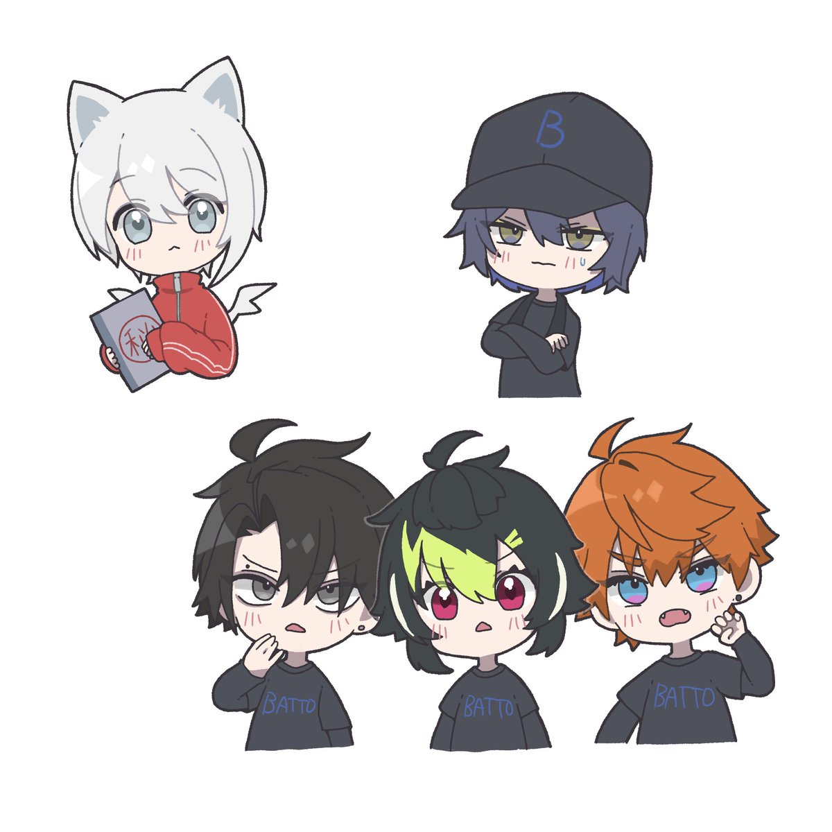 Nagare3's tweet photo. 監督とオトモマネと思春期ーズ　ラクガキ https://t.co/JgNBt1PCDX