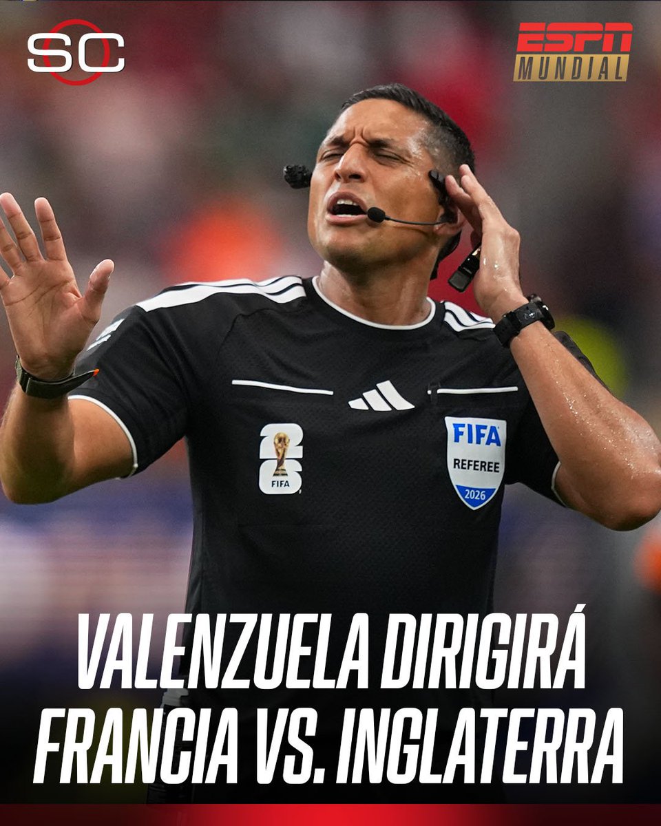 RosaRealM01's tweet photo. Hoy tendran un partido a la altura, el Venezolano Valenzuela será el árbitro principal en el partido 
Francia  vs Inglaterra, suerte para Mbappé y suerte a Bellingham 👌🙏 https://t.co/9kHr3QvjHb