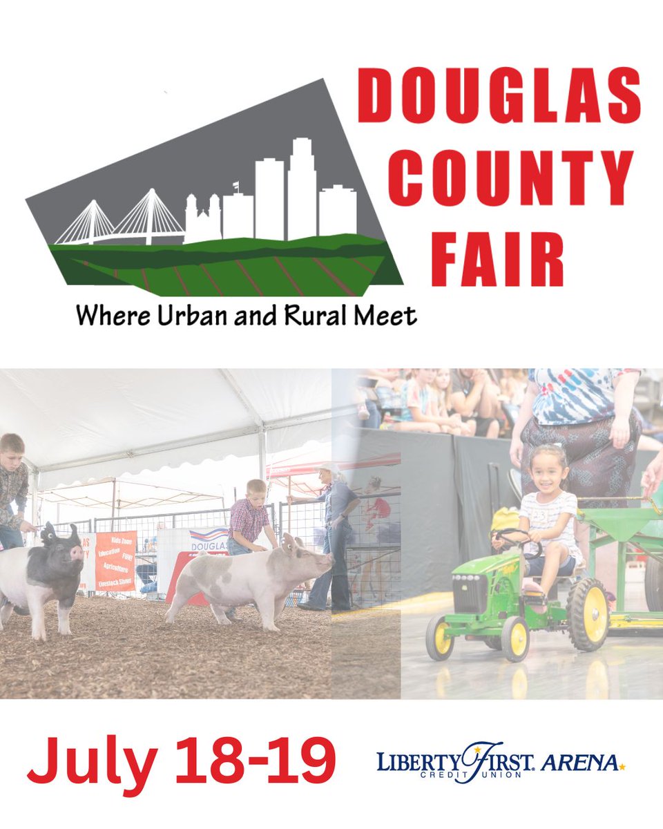 RalstonArena's tweet photo. Come join us at the Douglas County Fair starting today! Enjoy free admission, exhibits, fun demonstrations, vendors, and an Animal Zone! https://t.co/DC4w4pKRN3 https://t.co/IgKzdcEaKN