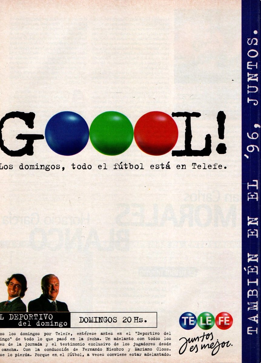 resistearchivo's tweet photo. El domingo, el deporte y Telefe.
#Julio1996 #Hace30años https://t.co/XONTAkoOsU