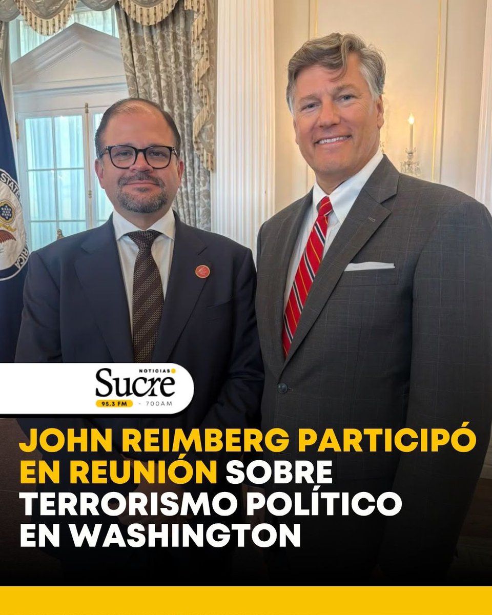sucrenoticiasec's tweet photo. El ministro del Interior, John Reimberg, participó en una reunión ministerial sobre terrorismo político en Washington, Estados Unidos, junto a delegados de 60 países. El encuentro fue encabezado por el secretario de Estado estadounidense, Marco Rubio.
.
Reimberg afirmó que la cooperación internacional para combatir el crimen organizado y el terrorismo político "está más firme que nunca" y aseguró que Ecuador mantendrá su estrategia para enfrentar a las estructuras delictivas.
.
#SucreEnLaNoticia