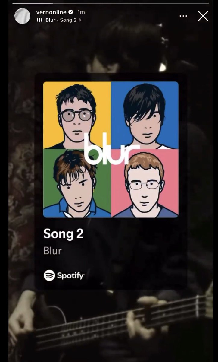 chweposts's tweet photo. Vernon’s also posted about song 2 by blur in 2025  😆 https://t.co/9QWB5F5Slt