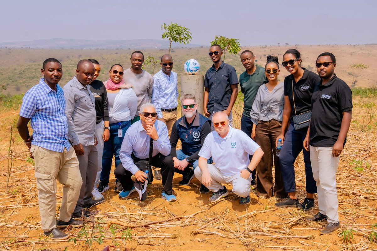 RAEB_Rwanda's tweet photo. As part of the ongoing @iaeaorg Integrated Nuclear Infrastructure Review Mission for Research Reactors (INIR-RR) in Rwanda, RAEB staff, IAEA experts and key national stakeholders conducted a site visit to the future Centre for Nuclear Science and Technology (CNST) in Gashora, Bugesera District.