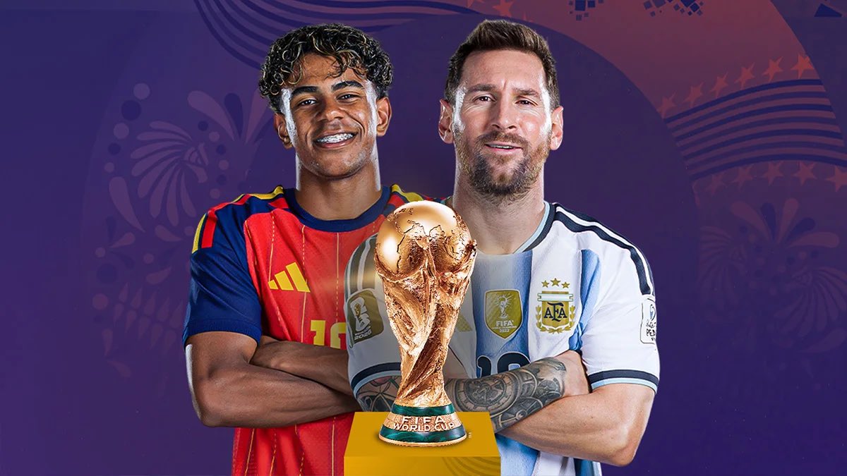 beINSPORTSNews's tweet photo. 🟣🎤 #آخر_خبر | معلقو نهائي كأس العالم 2026 FIFA بين إسبانيا 🇪🇸 والأرجنتين 🇦🇷 على قنوات beIN SPORTS:

1️⃣ عصام الشوالي @Chaouali1970 
2️⃣ علي سعيد الكعبي @AlkaabiAs 
3️⃣ حفيظ الدراجي @derradjihafid 
4️⃣ حسن العيدروس @haidroos https://t.co/19LjrSeFRD