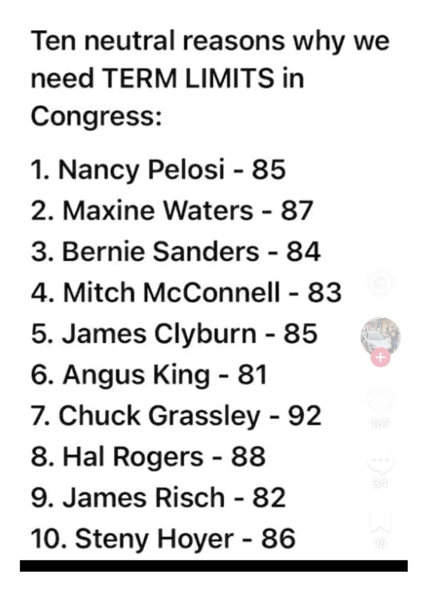 letsgobrandonQ's tweet photo. @Sassafrass_84 1,000% We desperately need TERM LIMITS FOR CONGRESS! It's turned into a nursing home.

NO MORE career politicians! https://t.co/J4nFw36YKe
