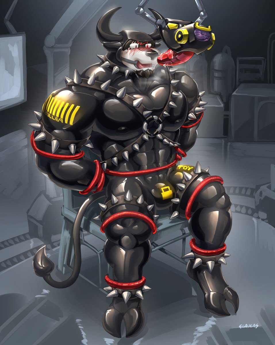 Glaucablitz's tweet photo. My art trade with @Dylan_The_Wolf, found his bull drone very interesting so I had put him inside it again https://t.co/Yk33YrVeB2