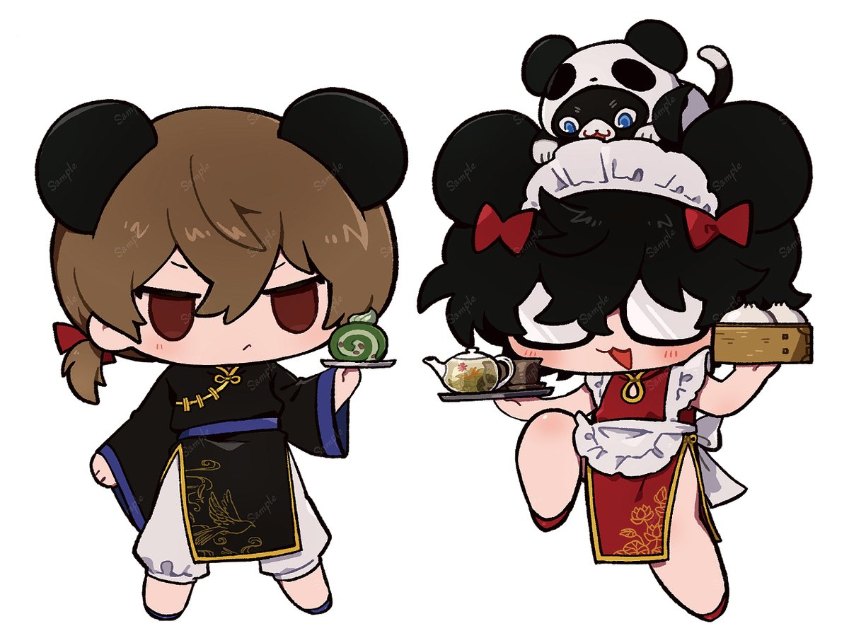 RT @yutaka_pkg: cafe用に描かせていただいたうさねこ達(と🐼)🥞☕ #明