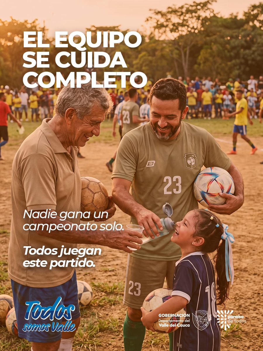 GobValle's tweet photo. ¡Nadie sale campeón solo!

Niños, adultos mayores y mascotas necesitan más atención cuando sube la temperatura. ☀️ 

Compartir agua, sombra y cuidado también es una forma de jugar para el mismo equipo. https://t.co/Oa3GlwAHGu