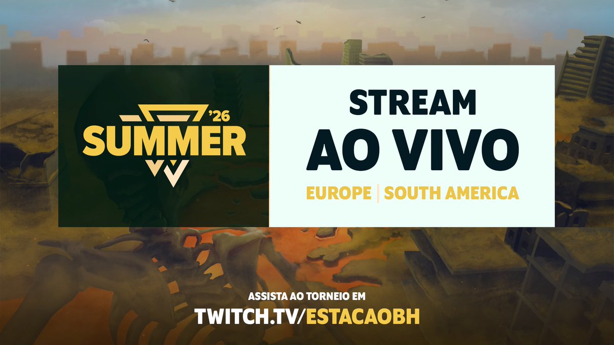EstacaoBrawl's tweet photo. Começando agora o Summer Championship 2026 Singles! Acompanhe o torneio ao vivo em nossa transmissão!!!

https://t.co/lYUT4lg51c | #brawlhalla #bhesports #ebhesports #BrawlhallaSponsored https://t.co/AieGsDP9EO