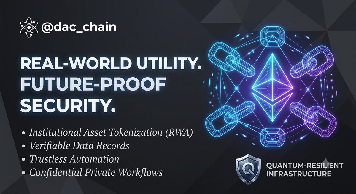 Crypto_lived's tweet photo. Real-world adoption is the ultimate goal for blockchain, and @dac_chain is making it happen.

They are delivering practical enterprise utility through: 

♦️Institutional Asset Tokenization (RWA) 
♦️Trustless Workflow Automation 
♦️Verifiable Records &amp; Secured Digital Identity https://t.co/chsFKBhUdZ