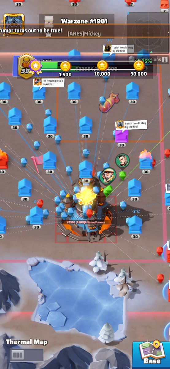 TITANRegiis's tweet photo. Missle placement &amp; protection was important. Timing of launch &amp; and teleport to the enemy furnace was key and then of course, the all out assault on an alliance ranked higher than us was the nail in the coffin to secure #Victory 👇 https://t.co/w0VljsTjl8