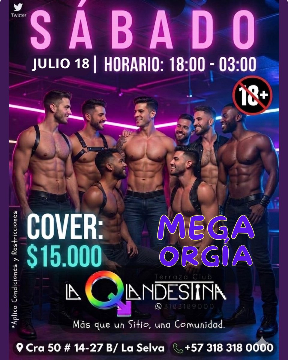 LAQLANDESTINA's tweet photo. @GuiaGayCO2024
#caligaycolombia
#twins #Chudai #chudaigay #videogay #bargaycali #restaurantegaycali #tematicagaycali #nudismogay #orgiagaycali #coctelescali #teensgaycali #caligay #clubmasculinocali #clubgaycali #ambientecali #sitiosurcali #encuentrosgaycali #gay #cruisingcali https://t.co/0RId5Imv4L