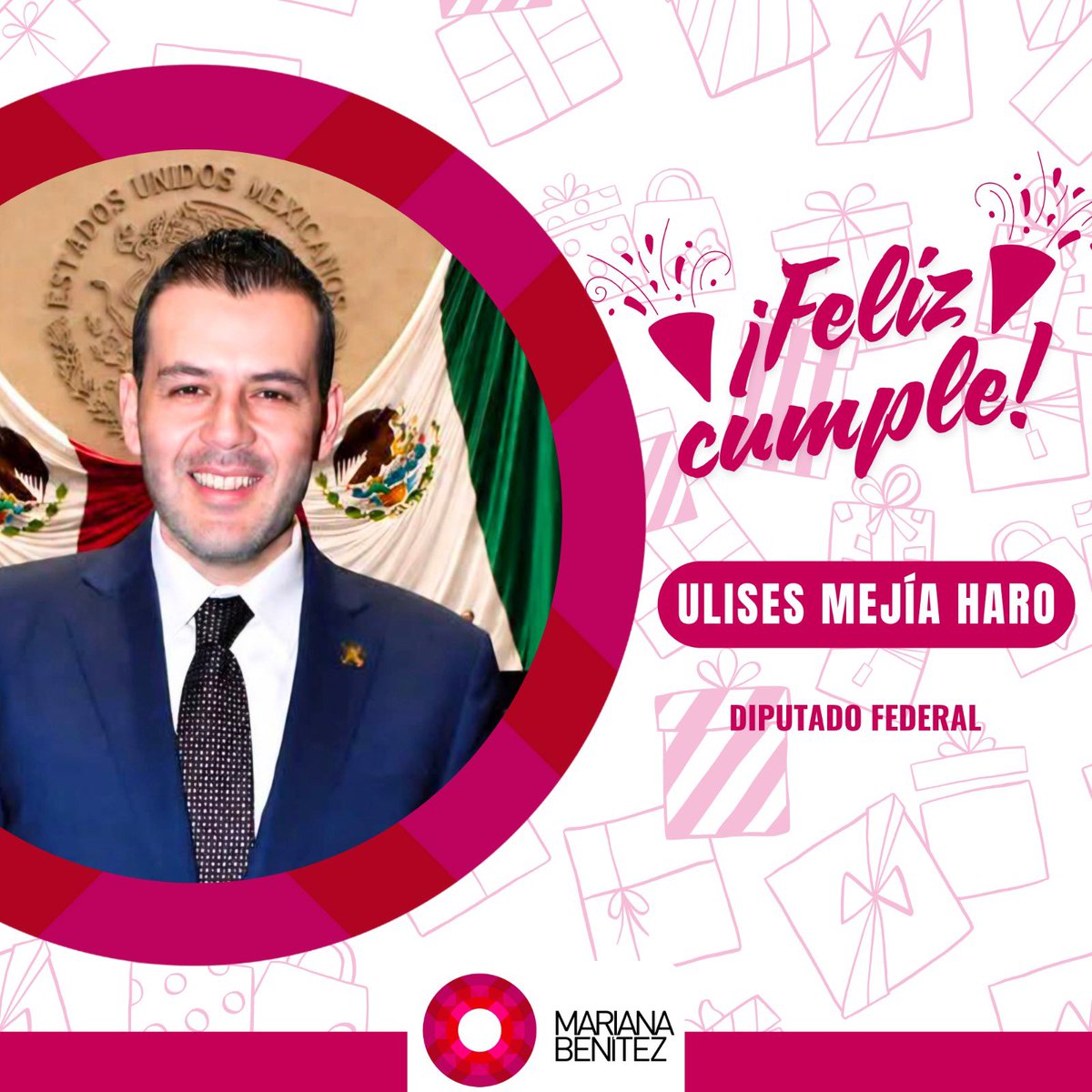 marianabenitezt's tweet photo. Muchas felicidades a mi compañero diputado federal @UlisesMejiaH_ con motivo de su cumpleaños. 🎉

Mis mejores deseos para este nuevo año. ¡Que esté lleno de salud, éxitos y grandes satisfacciones! ✨ https://t.co/GDEimngpkt
