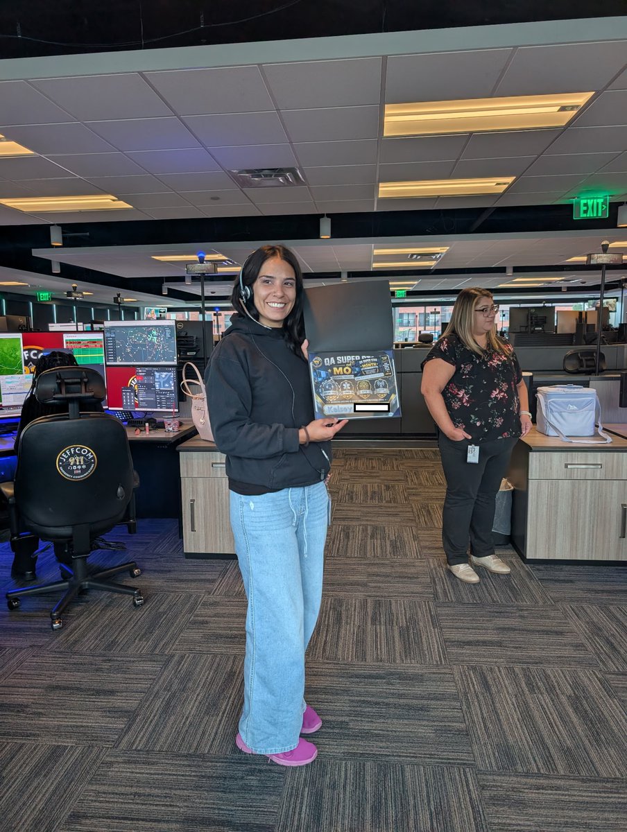 jeffcom911co's tweet photo. ⭐Congratulations to Kelsey G., our June Quality Assurance Superstar!!! Thank you for your call-taking excellence!
#Jeffcom911 #QualityAssurance #EmergencyCommunications #PublicSafety #DispatcherLife #TeamRecognition #Excellence #CommunityHeroes #BehindTheScenes #FirstResponderSupport