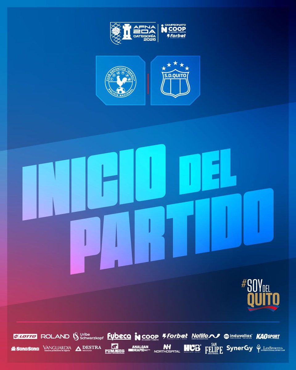 SDQuito_Oficial's tweet photo. Campeonato Incoop Segunda Categoría AFNA by Forbet ⚽️
ESPOLI 🆚 #SDQuito
#SoyDelQuito 💙❤️ https://t.co/4wYuLarWnM