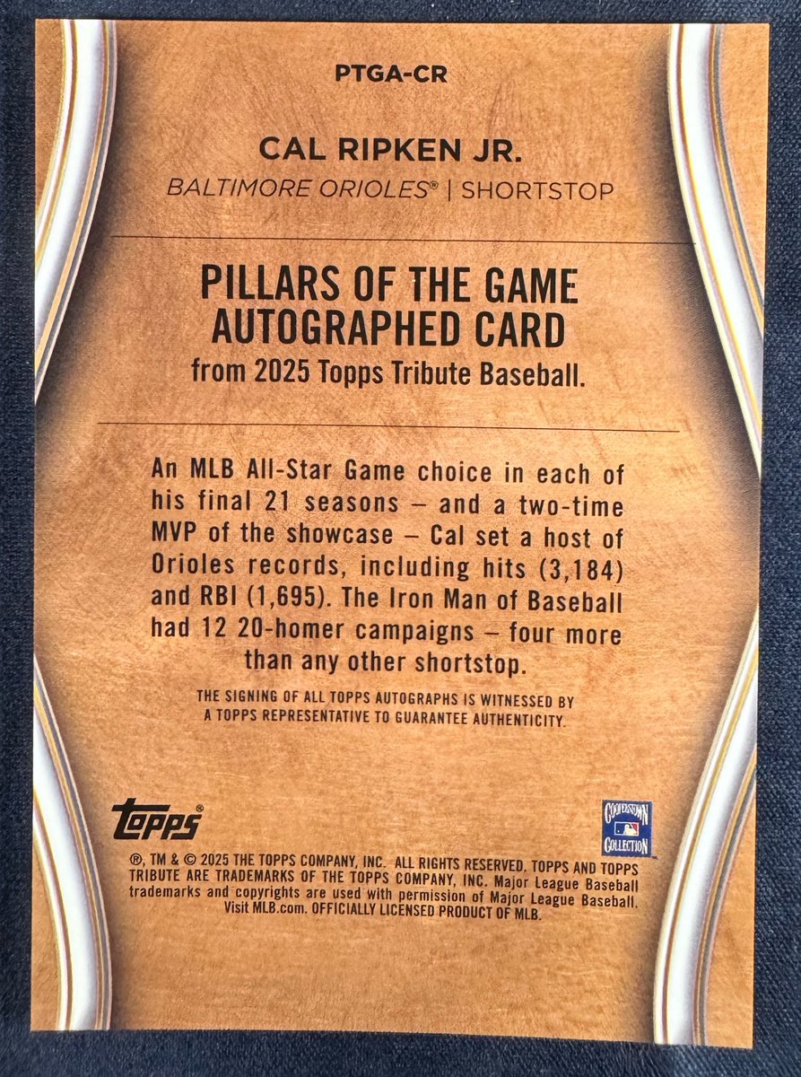 StixNBallzCards's tweet photo. @7thGypsy @Sigs4Soldiers We would like to help boost this if you don’t mind?  WHEN the people get this bid to $600 - we will throw in this 2025 Topps Tribute on card auto Cal Ripken Jr. 09/10 to go with the awesome work from @7thGypsy https://t.co/M1JX3DMsPc