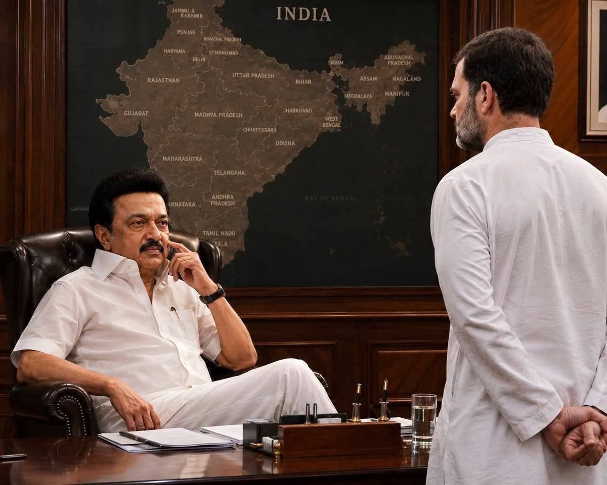Amutha74247715's tweet photo. Delimitation  மசோதா... அதாவது தொகுதி மறுசீரமைப்பு மசோதாவுக்கு திமுக ஆதரவு அளிக்குமா? அளிக்காதா?....

இது தான் இன்றைய ஒட்டுமொத்த தவெக கூட்டணிக் கட்சிகளான காங்கிரஸ், முஸ்லிம் லீக் மற்றும் கம்யூனிஸ்ட்டுகளின் ஒரே கேள்வி அல்லது பதற்றம் அல்லது பயம் என்றே கூட சொல்லலாம். 

காரணம் , இந்த மசோதாவுக்கு திமுகவின் 22 எம்பிக்கள் ஆதரவு அளித்தால் மட்டுமே அல்லது வெளிநடப்பு செய்தோ அல்லது நடுநிலை காத்தோ இருந்தால் தான் வெற்றிபெற்று சட்டமாகும் என்கிற நிலை.

இந்த மசோதா உருவான போது அதை அகில இந்திய அளவில் முதன்முறையாக கண்டுணர்ந்து மிகக் கடுமையாக எதிர்த்து போராட்டங்கள் பொதுக்கூட்டங்கள் எல்லாம் நடத்தி... இந்த மசோதாவால் தென்னிந்திய மாநிலங்களுக்கு ஏற்படும் இழப்புக்களையும் அநீதிகளையும் புட்டுப் புட்டு வைத்து, நாடு முழுவதும், முக்கியமான ஐந்து பெரிய மாநிலங்கள் தவிர்த்து மற்ற மாநிலங்கள் அனைத்தும் இந்த மசோதாவை எதிர்க்கும் சூழ்நிலையை உருவாக்கியது திமுக மட்டும் தான். 

இந்த விவகாரத்தில், காங்கிரஸோ, கம்யூனிஸ்டுகளோ சிம்பிளான அறிக்கைகளோடு வேறு எந்த ஆணியையுமே புடுங்கவில்லை. திமுக என்ற ஏவலாளி அல்லது ஏமாளி இருக்கிறான், நமக்காக களமாடுவதற்கு என்று எண்ணி கைகளைக் கட்டிக் கொண்டு தேவைப்படும் போது மட்டும் "ஸ்வாகா" சொல்லிக் கொண்டிருந்தனர். 

அடுத்ததாக இந்த மசோதாவை மகளிர் இடஒதுக்கீடோடு சேர்த்து அதன் பின்னனியில் ஒன்றிய பாஜக அரசு கொண்டு வந்தபோது, திமுக எதிர்த்து வாக்களித்ததால் இது தோற்றுப் போனது. 

அந்த மசோதாதான் இப்பொழுது மீண்டும் வருகிறது. இப்போ தான் "கடவுள் இருக்கான் கொமாரு" கதையே துவங்குகிறது. அதாவது காங்கிரஸ் மற்றும் அதன் தமிழக கூட்டணிக் கட்சிகள் மீது கொலை காண்டில் இருக்கும் திமுக இந்த மசோதாவை ஆதரித்தால், அது சட்டமாகிவிடும். அப்படி சட்டமானால், அத்தோடு சேர்த்து ஒரே நாடு ஒரே தேர்தல் மசோதாவும் சட்டமாகிவிடும்....

இதெல்லாம் நடந்தால் காங்கிரஸ் ஆளும் பல மாநிலங்களுக்கும், தமிழ்நாட்டில் தவெக ஆட்சிக்குமே ஆயுள் குறைந்து விடும் என்பதோடு, இன்னும் பலப்பல சிக்கல்களையும் எதிர்கொள்ள நேரிடும் என்பதாலும், இந்த மசோதா வெற்றியானது காங்கிரஸுக்கு அகில இந்திய அளவில் பாஜகவுக்கு எதிராக மிகப்பெரும் பின்னடைவை ஏற்படுத்தும் என்பது தான் இன்றைய நிலை..!

இதற்காகத் தான் காங்கிரஸும் அதன் தமிழ்நாடு கூட்டணிக் கட்சிகளும்... நேரடியாகவும், தவெக இவர்கள் பின்னால் நின்று கொண்டு தூண்டி விட்டும், திமுக இந்த மசோதாவை தோற்கடிக்க வேண்டும் என்று படாதபாடு பட்டுக் கொண்டிருக்கின்றனர்.

ஆனால்,  திமுக தலைவர் முத்துவேல் கருணாநிதி ஸ்டாலின் அவர்களோ, தங்கள் எம்பிக்களிடம், காங்கிரஸை துரத்தித் துரத்தி அடியுங்கள் என்று தெள்ளத்தெளிவாக உத்தரவிட்டுள்ளார். 

தமிழ்நாடு, தமிழர்கள், மாநில சுயாட்சி போன்ற விவகாரங்களில் திமுகவுக்கு வேறு யாருடைய பிராண்டும் தேவையில்லை... திமுக இருக்கின்ற கூட்டணி தான் இந்த விவகாரங்களில் மட்டுமல்லாது, சிறுபான்மையினர் மற்றும் தாழ்த்தப்பட்ட மக்களுக்கான சமரசமில்லாத போராளிக் குழு என்ற நம்பகத்தன்மையையும் பெறும். இதையெல்லாம் விளக்கிக் கொண்டிருக்க தேவையில்லை, சம்பந்தப்பட்ட மக்கள் அனைவரும் இதை நன்றாக உணர்வார்கள். 

இந்தியா கூட்டணி கட்சியினர் எழுதிய SIRக்கு எதிரான கடிதத்தில் திமுக கையெழுத்திட்ட நிலையில்... அமைச்சர் பதவிக்கு அடிமை சாசனம் எழுதிக் கொடுத்த காங்கிரஸால் தவெகவிடமிருந்து கையெழுத்து பெற முடிந்ததா..? முஸ்லிம் லீக்கோ, கம்யூனிஸ்டுகளோ, விசிகவோ அதற்கான அழுத்தத்தை தவெகவிடம் வைக்க முடிந்ததா?

அப்படிச் செய்தால் அமைச்சரவையில் இருந்து நடிகர் விஜய் உதைத்துத் தள்ளிவிடுவார் என்ற அச்சமா? அல்லது கொடுத்த சோஃபாவை திரும்பக் கேட்பார் என்ற பயமா?

இப்பொழுது  திமுகவிடம் மட்டும் இந்த விவகாரத்தில் இவர்கள் அழுத்தம் கொடுப்பதன் காரணம் என்ன..?! திமுக இளித்தவாயர்கள் உள்ள இயக்கம் என்ற எண்ணமா..?!

நேருவில் இருந்து இந்திரா காந்தி தொடர்ந்து ராஜீவ் காந்தி வரையிலும் திமுக எதிரியாக இருந்தால் எப்படி இருக்கும் என்பதை உணர்ந்தவர்கள். அவர்களுக்கு திமுகவின் பலம் தெரியும். சோனியா காந்திக்கும் திமுகவின் பலம் தெரியும். ஆனால் ராகுல்காந்தி திமுகவை எதிரியாகப் பார்த்ததில்லை... இனிமேல் பார்ப்பார். இனி அவர் எதிர்க்கட்சித் தலைவர் என்ற கோதாவில், மாநிலக் கட்சிகளை கதம் செய்யும் வேலையை கெத்தாகச் செய்ய முடியாது. 

திமுகவின் கோரிக்கைப் படி, மக்கள் தொகை அடிப்படையில் என்று இல்லாமல், இந்த மசோதா அனைத்து மாநிலங்களுக்குமே ஐம்பது சதவிகித எம்பிக்கள் எண்ணிக்கை உயர்வை அளித்தால் நிச்சயமாக திமுக அதற்கு ஆதரவாகத்தான் வாக்களிக்கும். 

Issue base இல் தங்கள் நிலைப்பாட்டை எடுப்போம் என்று திமுக தலைவர் அறிவித்து விட்டார். ஆனால் எந்த Issue ஆக இருந்தாலும் காங்கிரஸை எதிர்ப்போம் என்றும் அறிவித்து விட்டார்..!

ஸோ... புரிஞ்சவன் பிஸ்தா..!