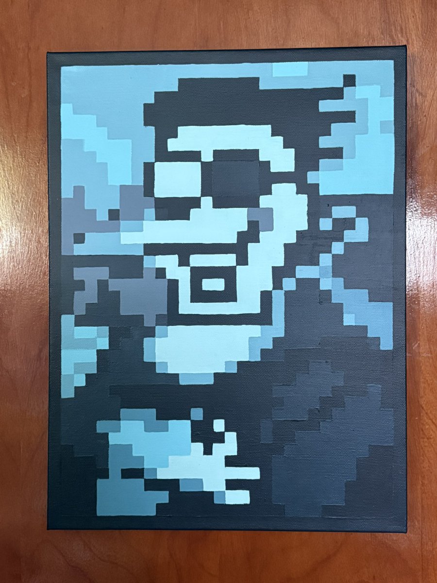 zpyyx's tweet photo. painted the spamton lisa? mona spamton? idk. acrylic on 12x16 canvas. I slightly edited his body so it could fit. #deltarune #spamton #godblessspamton https://t.co/SPZYQYZSve