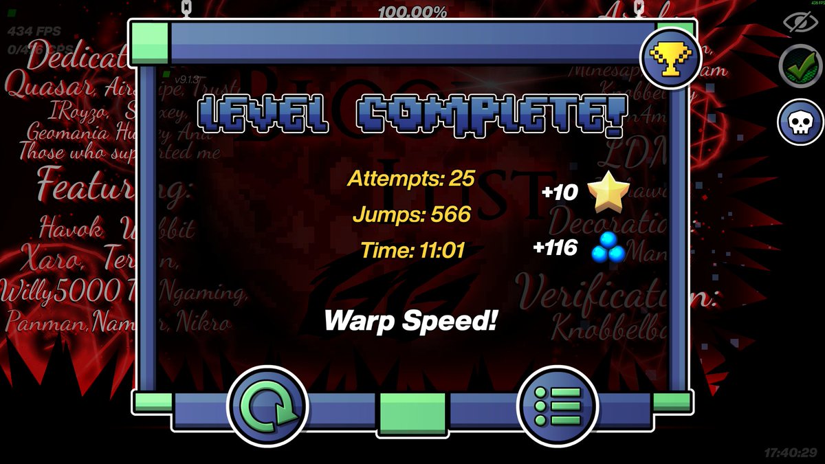 2Duoble's tweet photo. BLOODLUST 100% NEW HARDEST BY LIKE 10 SPOTS LOL. 7.219 attempts, 17h of playtime and 1 week of pure grinding GG. https://t.co/m3ugR0Luz4