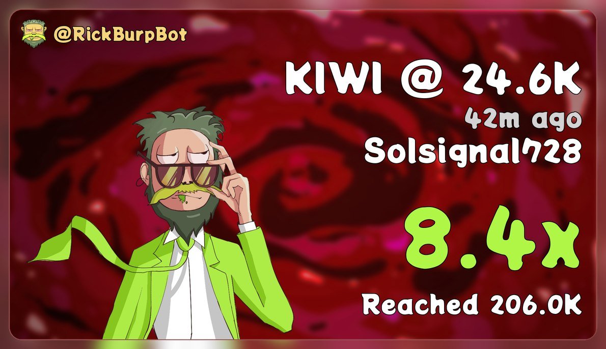 Solsignal72's tweet photo. $KIWI just went from pocket change to a 206.0K moonshot in 42 minutes—8x the hype, Morty would be proud! 

📥https://t.co/FnLQ76Wmxb
to stop watching from sideline of tweet. https://t.co/nzPZa3dtDd