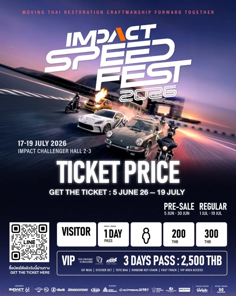 butter_m56's tweet photo. ปล่อยบัตรงาน Impact Speed Fest 2026
1 Day Pass มี 2 ใบ ใบละ 200฿
📍 นัดรับหน้างาน สนใจ DM ได้เลย
#IMPACTSpeedFest2026
#IMPACTSpeedFest https://t.co/wzYj8CDWJE