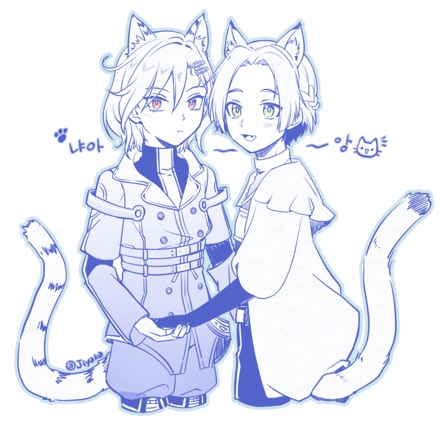 Jiyaka's tweet photo. 二人のねこみみ🫶
＃グノーシア https://t.co/rfXnCpDfvh