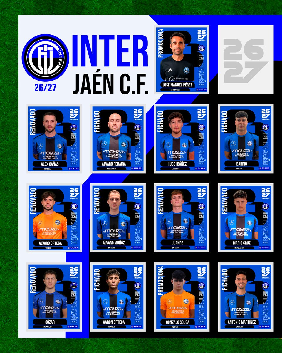 InterJaen's tweet photo. 🔵⚫️ 𝐓𝐄𝐌𝐏𝐎𝐑𝐀𝐃𝐀 𝟐𝟎𝟐𝟔-𝟐𝟎𝟐𝟕

🔄 Reche seguirá defendiendo nuestra camiseta una temporada más 

⚔️ Juventud, intensidad y contundencia para continuar aportando solidez a nuestra línea defensiva. Un futbolista con gran proyección que seguirá creciendo junto al equipo https://t.co/pGwKS57XpM
