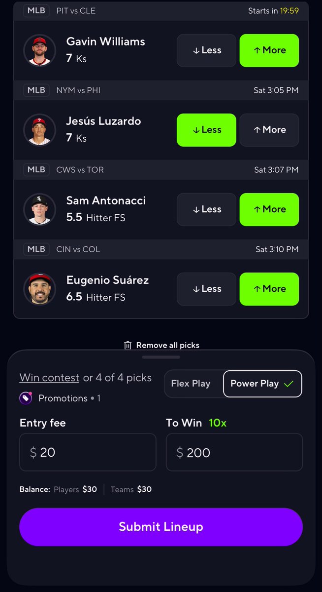 Mia_brown0's tweet photo. Lock or Chalk?🤔
#MLBPICKS #DEGENSLIPS #PrizePicks https://t.co/csy5NdL4GN