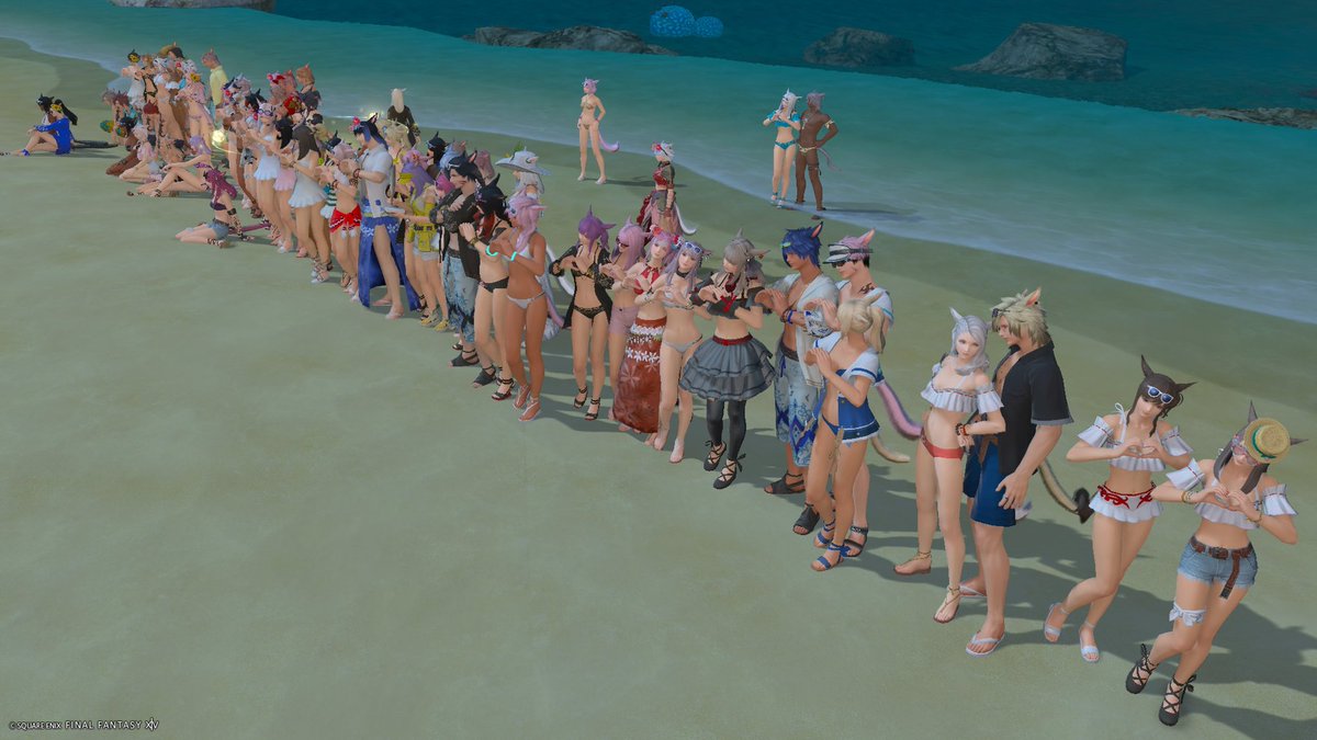 wondertripcat's tweet photo. 海に行けないから夏気分を満喫🌞🎵
#FF14 #ミコ盛り  #ミストandはなちゃん https://t.co/0kzt76zppV