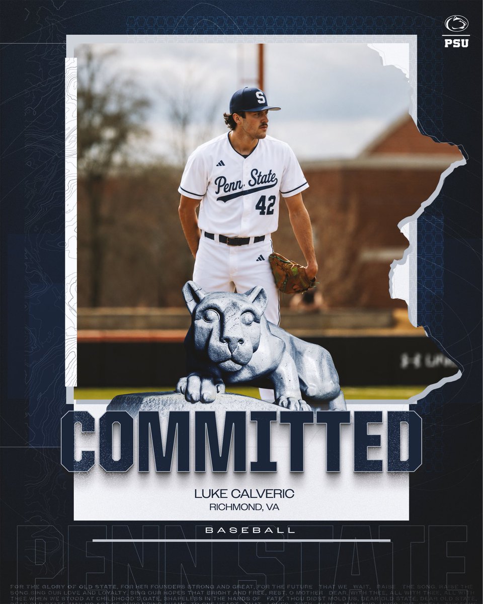 SarahCalveric's tweet photo. Headed to Big 10 ball⚾️! So grateful to the Penn State coaching staff! Let’s go, Luke! 💙🤍We are! https://t.co/tuTpU6b1nh