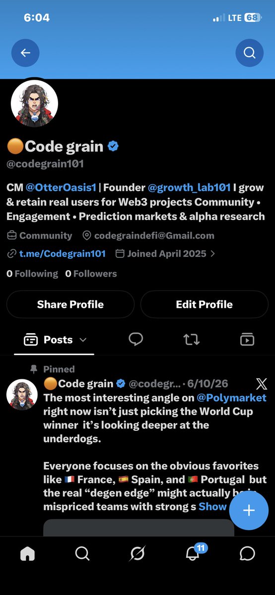 CodeGrainBuilds's tweet photo. Starting over wasn’t part of the plan.

My previous X account was lost, and with it years of connections, conversations, and the community I had built. It hurts, but I’m not giving up.

This is my new home.

If you knew me before, let’s reconnect. If we’re just meeting, welcome.

I’m a Web3 community builder focused on growth, community management, collaborations, and helping projects scale through genuine engagement. I’ll be sharing insights, opportunities, and everything I’m learning along the way.

Let’s build this network from the ground up again.

Follow me, say hi in the comments, and I’ll follow back everyone who genuinely wants to connect and grow together.

New account. Same vision. Bigger comeback.