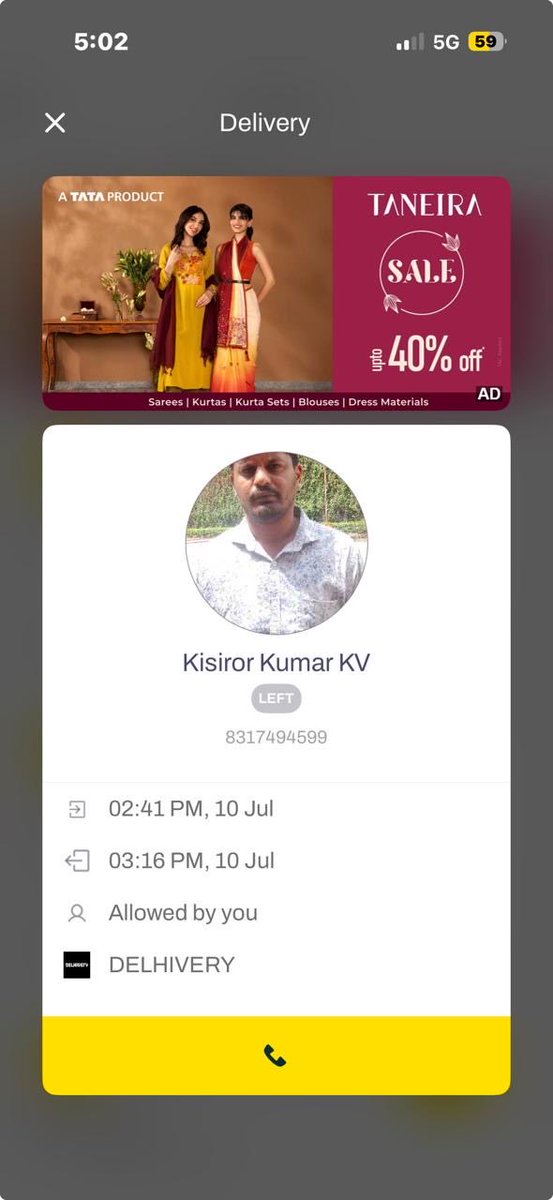 Ashish__Raina's tweet photo. This is the guy that picked up the order and didn’t say anything. I also raised a complaint 1087487 but I did not get a response.
I need my money back. I am tired of following up. Talk to delivery and ask him for updates https://t.co/T68EJcfz8M